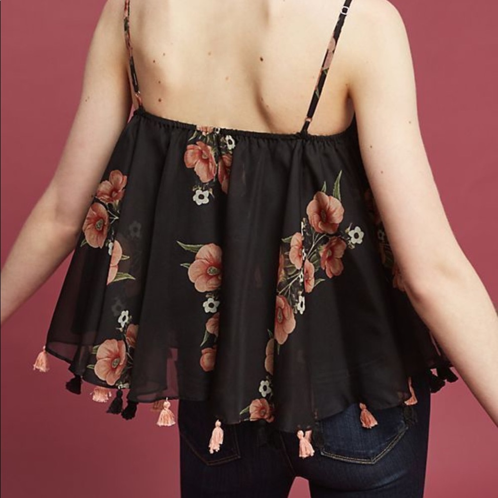 Anthropologie Carolina k floral tassel blouse - Picture 7 of 7